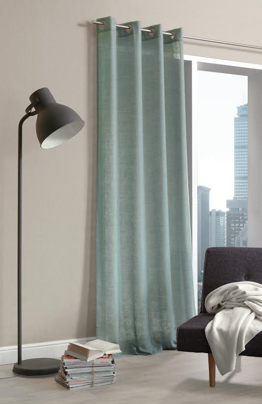 Ösenschal Fertiggardine Scandia Leinenoptik türkis 245x137cm